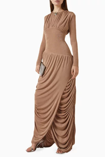 Meriel Gathered Dress in Jersey
