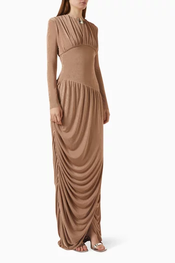 Meriel Gathered Dress in Jersey