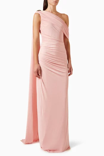 Lorene Cape Dress in Jersey
