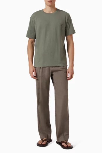 Dinis Logo-print T-shirt in Cotton-linen