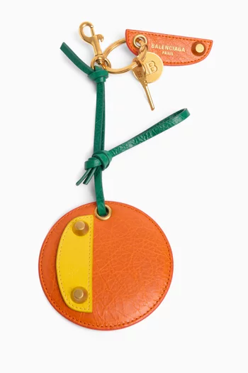 Le City Orange Keychain Charm in Lambskin