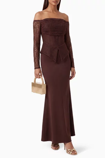 Off-shoulder Dress in Lace