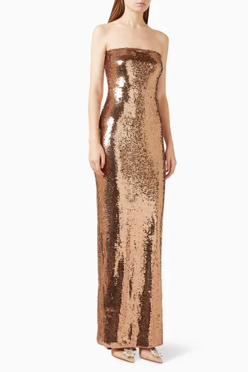 Strapless Sequin Gown