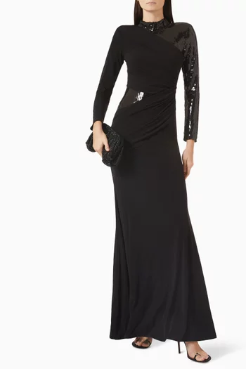 Ruch Sequin Gown in Jersey