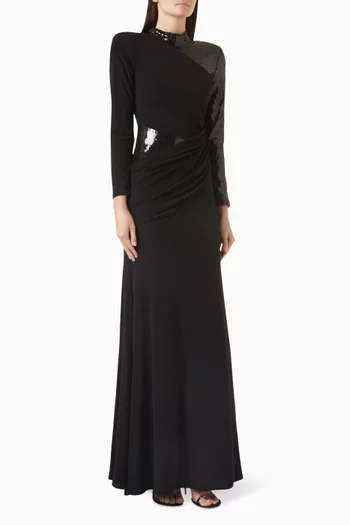 Ruch Sequin Gown in Jersey