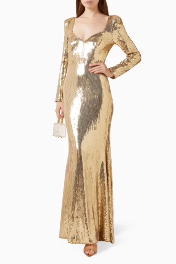 Bustier Long Sleeve Gown