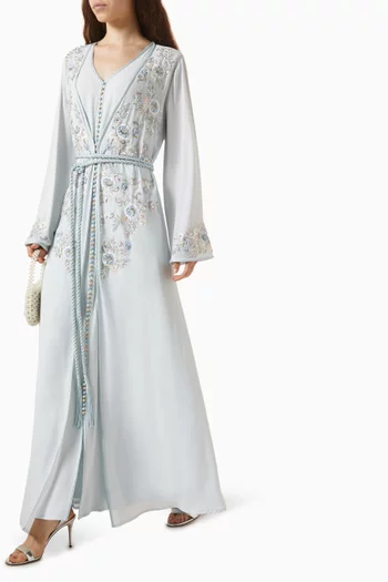 Floral-embellished Kaftan & Dress Set