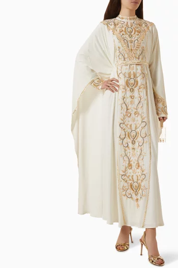Bead-embellished Belted Kaftan