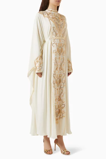 Bead-embellished Belted Kaftan