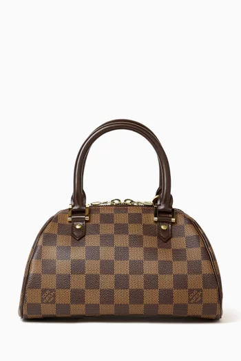 Mini Ribera Top-handle Bag in Damier Ebene Coated Canvas