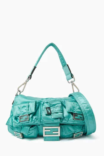 2020s Multi-pocket Baguette Shoulder Bag in Silk