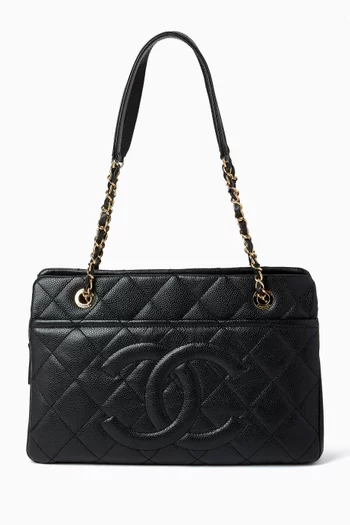 2010s Logo Tote Bag in Caviar Leather