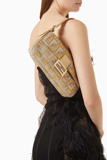 Zucca Baguette Bag in Metallic Canvas