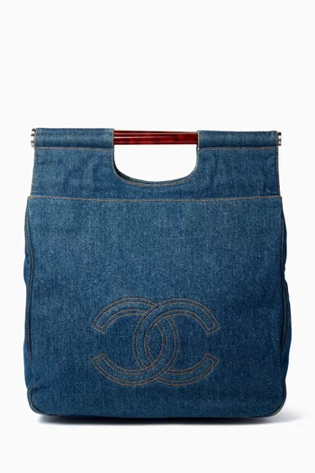 Large CC Top-handle Bag in Denim
