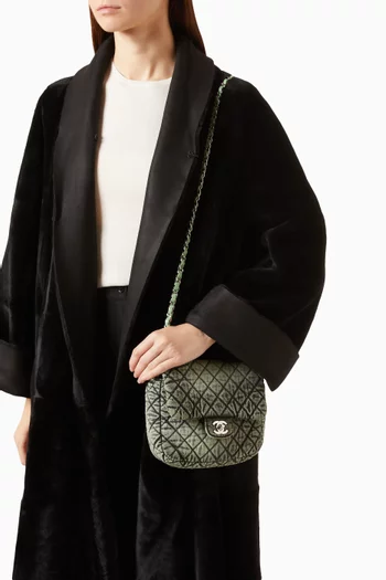 2019 Denimpressions Mini Square Flap Bag in Quilted Denim