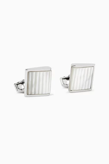 Ribbed Wedge Semi-precious Cufflinks