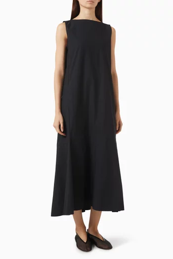 Dropped-hem Midi Dress in Cotton