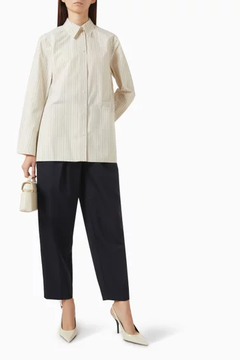 Bonded Panel Shirt in Cotton-poplin