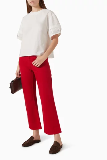 Valley Cropped Boot-cut Jeans in Denim