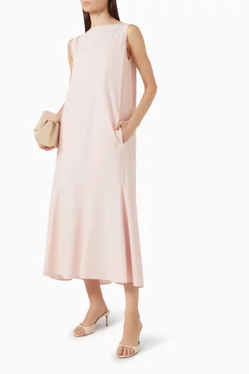 Dropped-hem Midi Dress in Cotton