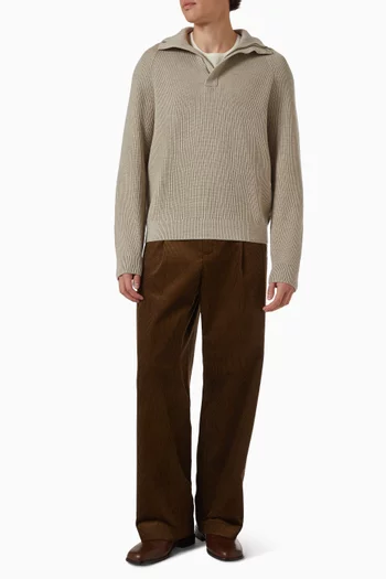 Wide-leg Pants in Corduroy