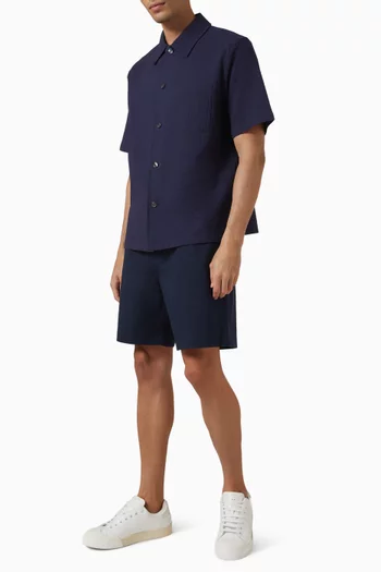 Shirt in Textured Stretch Cotton