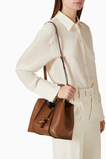 Mini T Timeless Shopping Bag in Leather