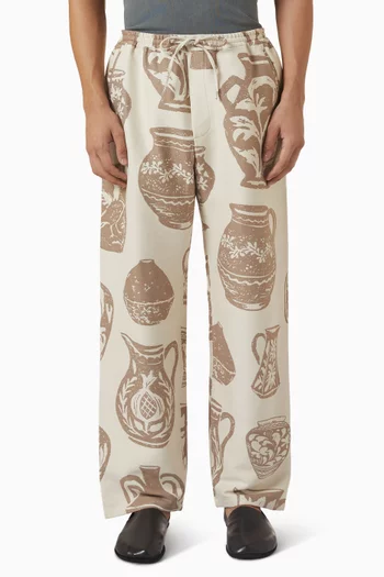 Samurai Printed Pants in Organic-cotton