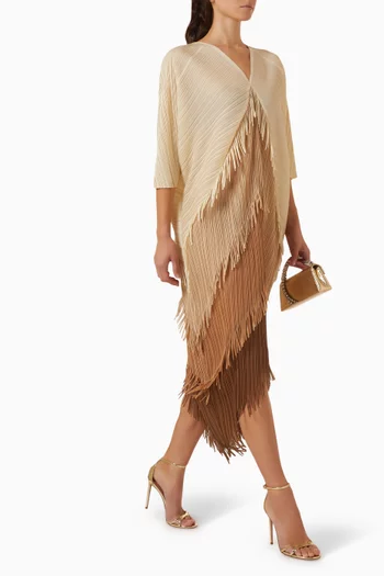 Kimono Fringed Colour-block Dress