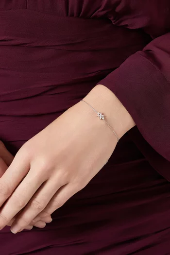 Floral Diamond Bracelet in 14kt White Gold