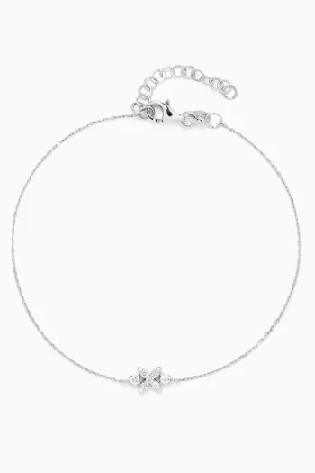 Floral Diamond Bracelet in 14kt White Gold
