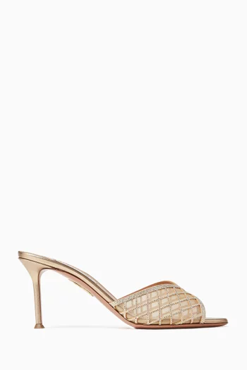 Lumiere 75 Mules in Crystal Mesh