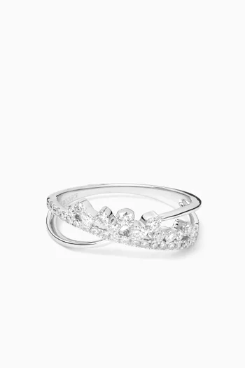 Intertwined Diamond Ring in 18kt White Gold