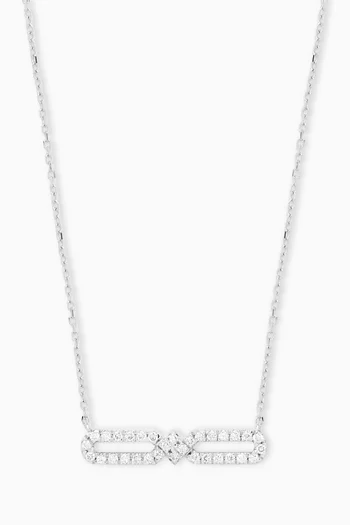 Twin Open Oval Diamond Necklace in 18kt White Gold