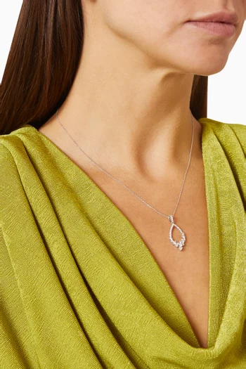 Open Marquise Diamond Necklace in 18kt White Gold