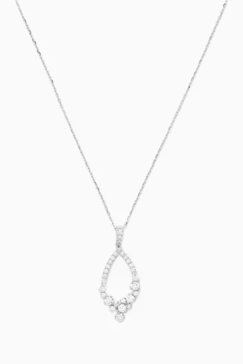 Open Marquise Diamond Necklace in 18kt White Gold