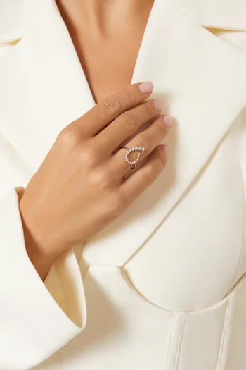 Open Teardrop Diamond Ring in 18kt White Gold