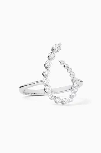 Open Teardrop Diamond Ring in 18kt White Gold