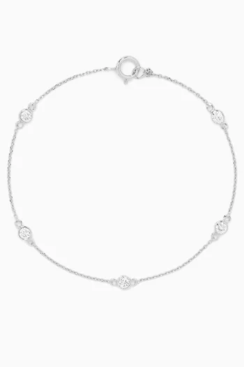 Diamond Station Chain Bracelet in 18kt White Gold