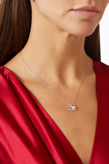 Open Heart Diamond Necklace in 18kt White Gold