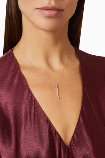 Diamond Bar Necklace in 18kt White Gold