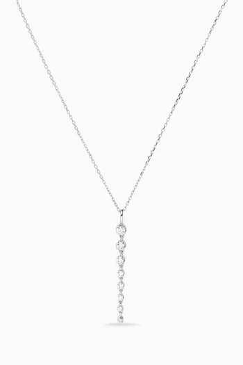 Diamond Bar Necklace in 18kt White Gold