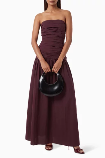 Campbell Strapless Ruched Maxi Dress