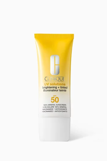 03 Medium Deep, UV Solutions Brightening + Tinted Sunscreen Broad Spectrum SPF 50/PA+++
