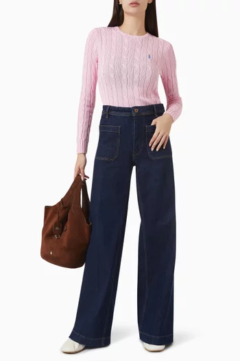 Julianna Cable-knit Sweater in Cotton
