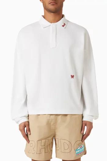 Logo Embroidery Polo Shirt in Cotton