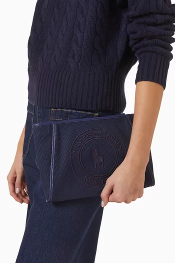 Logo Pouch in Cotton Canvas