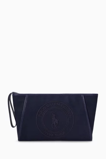 Logo Pouch in Cotton Canvas