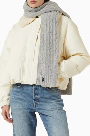 Cable-knit Scarf in Wool & Cashmere