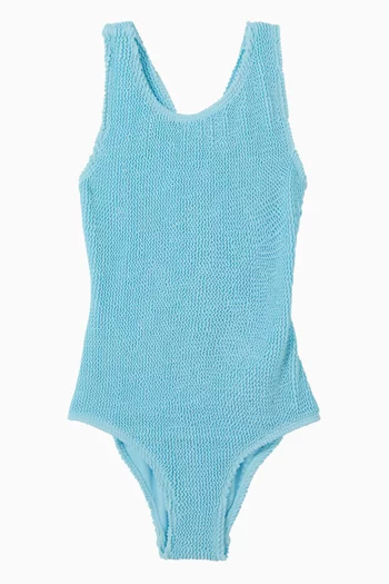 Crinkle Cross-back Swimsuit